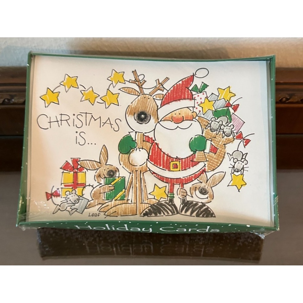 Vtg Paper Magic Group Santa‎ Christmas Holiday Cards Boxed 20 Cards & Envelopes